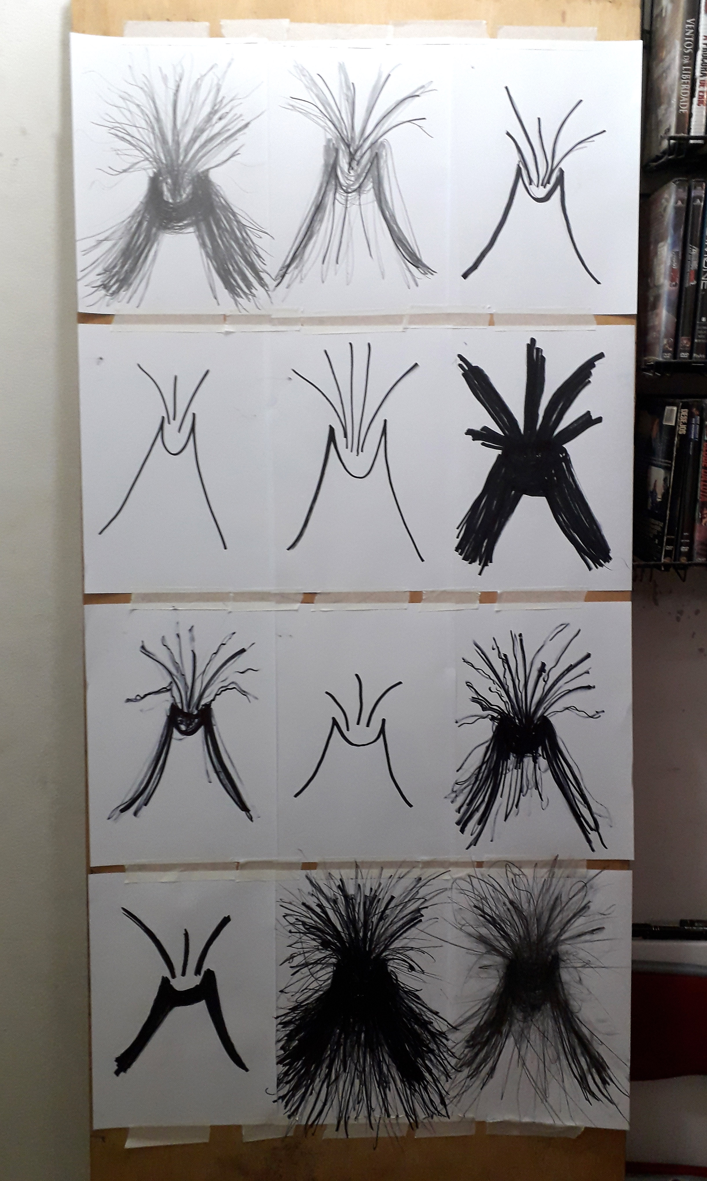 Muitos desenhos de vulcões